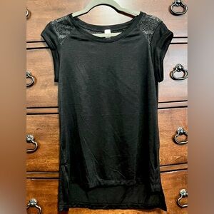 Black Lace Sleeve Top